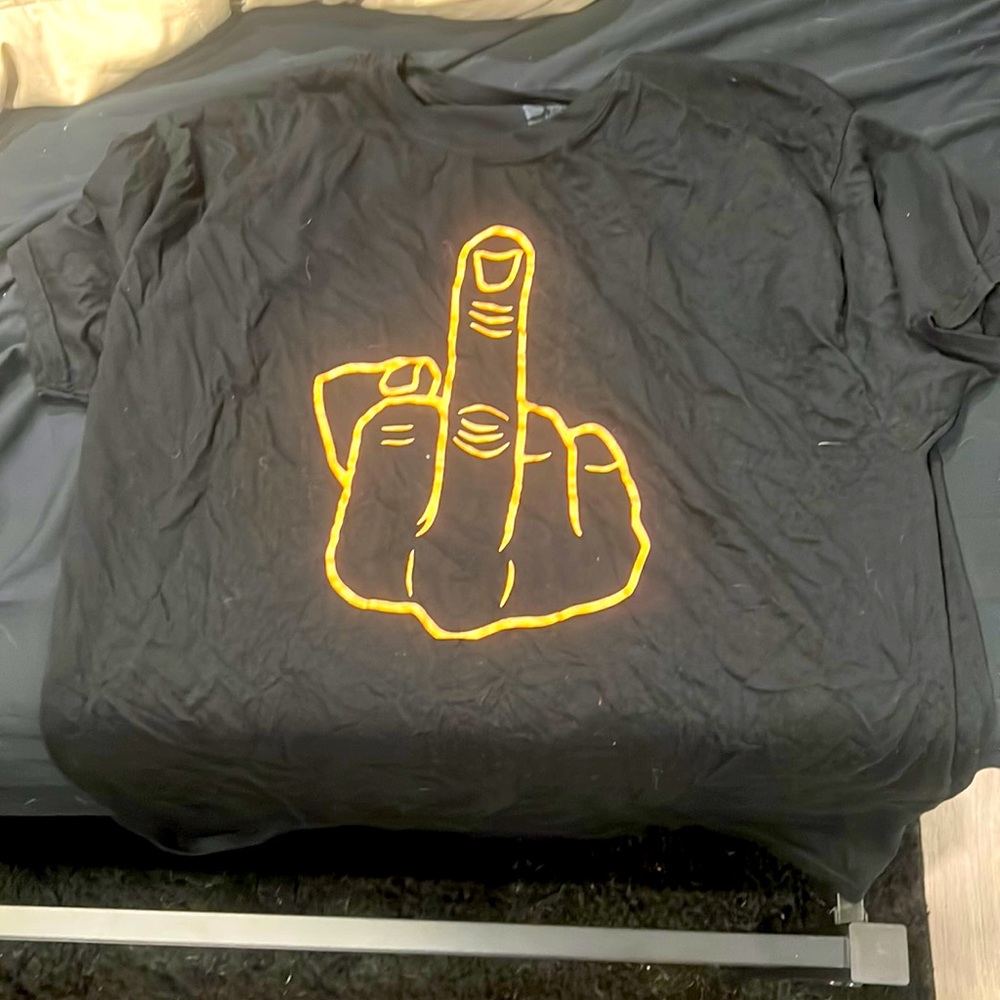 Handmade XL F*** you symbol tshirt